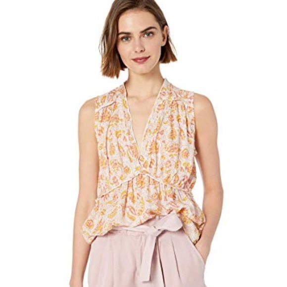 🆕 Lucky Brand Paisley Print Romantic Ruffle Top - Picture 3 of 5